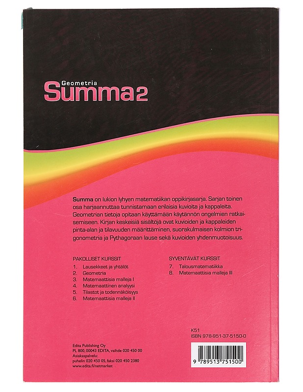 Summa. 2, Geometria - Etelämäki, Hilla - Opetusmateriaaleja ympäristökasvatukseen - 10105429955 - 1