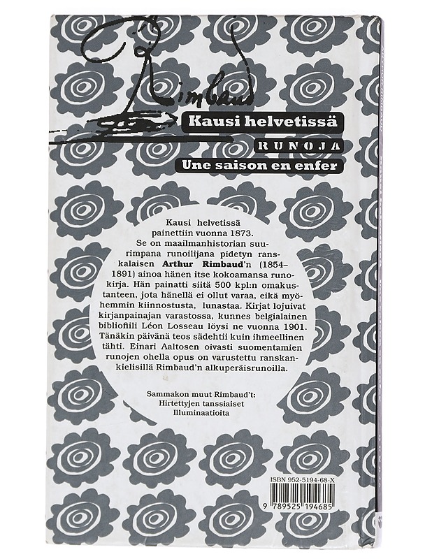 Kausi helvetissä : runoja = Une saison en enfer - Rimbaud, Arthur - Romaanit ja novellit - 10105429968 - 1