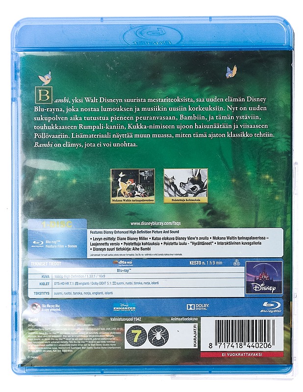 Bambi - Blu-Ray - Blu-ray-levyt - 10105429980 - 1