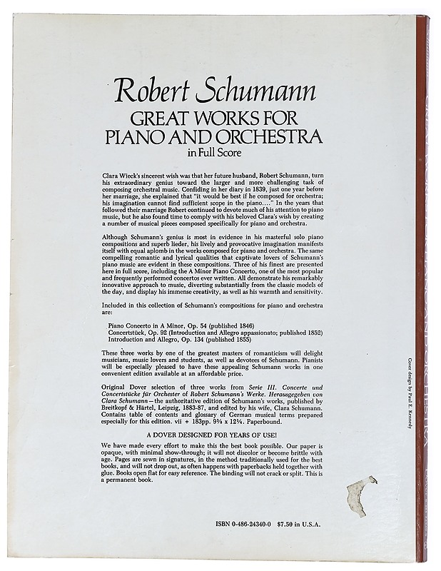 Great Works for Piano and Orchestra in Full Score - Harrastekirjat - 10105430072 - 1