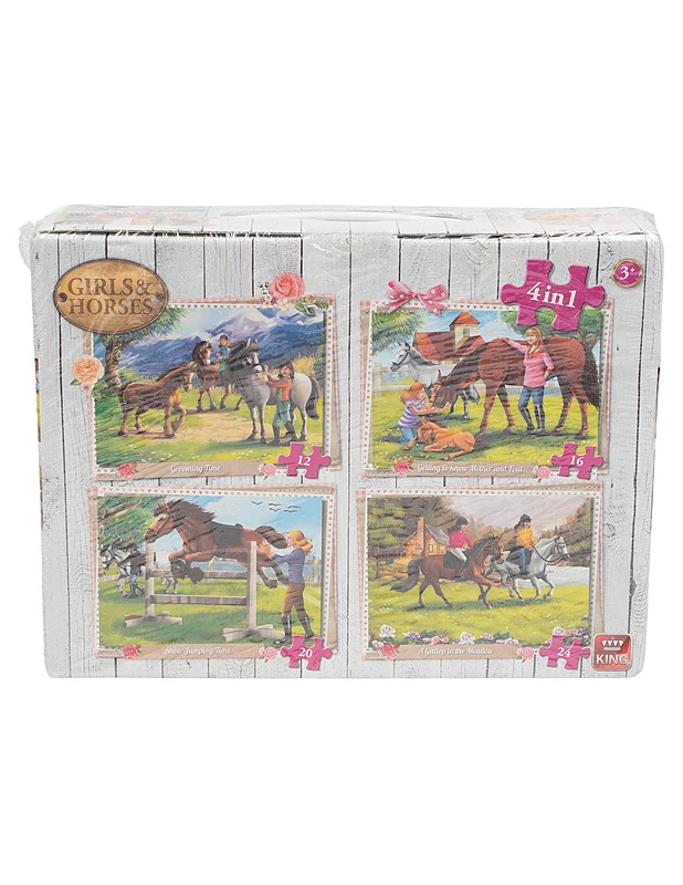 KING Girls & Horses palapeli, 4 peliä - Lasten palapelit - 10105430138 - 0