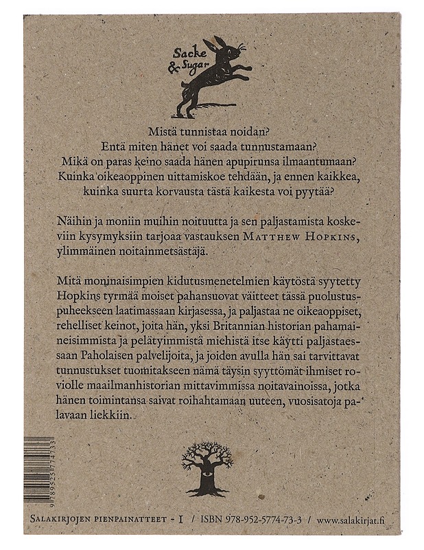 Noitain paljastaminen - Hopkins, Matthew - Fantasia- ja scifi - 10105430264 - 1