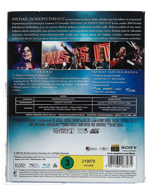 Michael Jackson's This Is It -Blu-Ray - Blu-ray-levyt - 10105430265 - 1