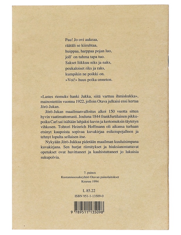 Jörö-Jukka- Hoffmann, Heinrich - Lastenkirjat - 10105430270 - 1