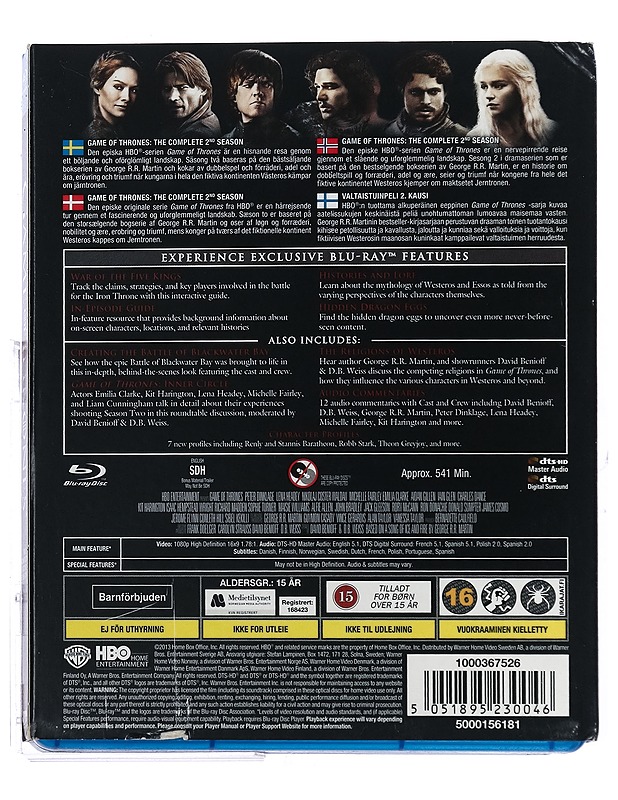 Game Of Thrones: The Complete Second Season - Blu-Ray - Blu-ray-levyt - 10105430278 - 1