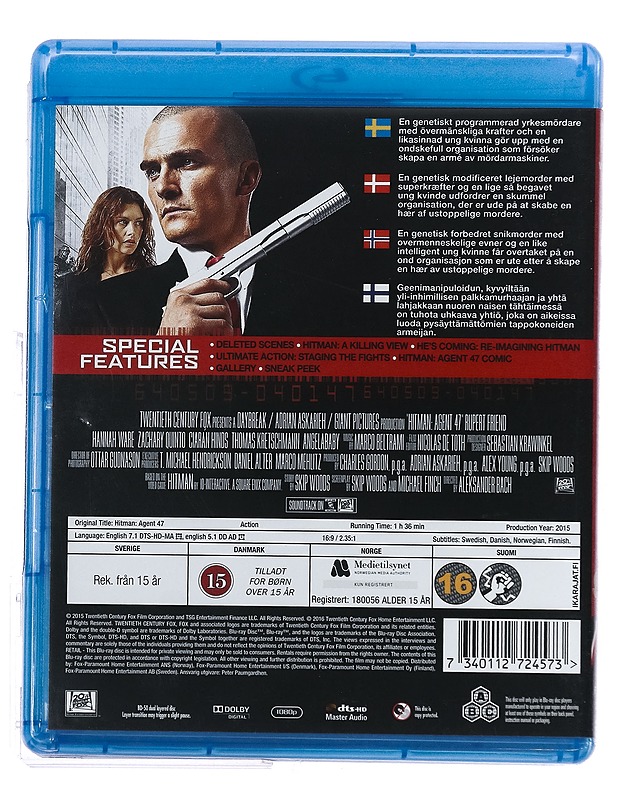 Hitman: agent 47 - Blu-Ray - Blu-ray-levyt - 10105430323 - 1