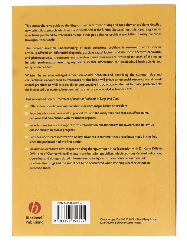 Treatment of behavior problems in dogs and cats : a guide for the small animal veterinarian - Henry R. Askew - Tietokirjat ja oppaat - 10105430452 - 1