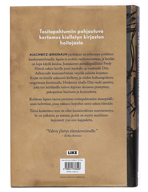 Auschwitzin kirjastonhoitaja - Iturbe, Antonio - Romaanit ja novellit - 10105430595 - 1