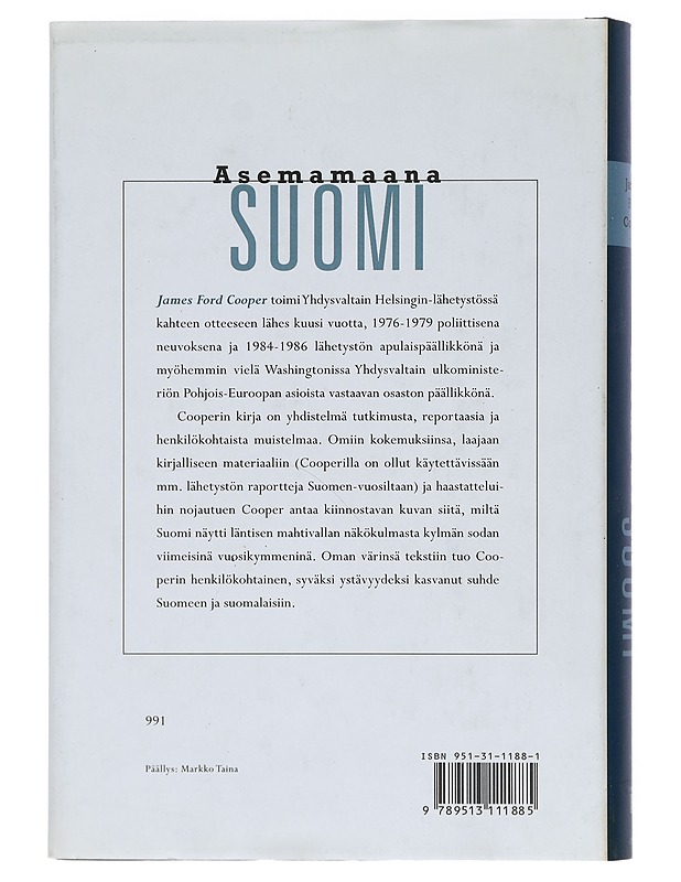 Asemamaana Suomi - James Ford Cooper - Elämäkerrat ja muistelmat - 10105430642 - 1
