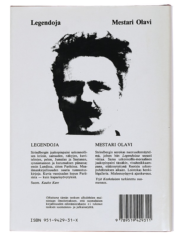 Legendoja : Mestari Olavi - August Strindberg - Runot ja näytelmät - 10105430645 - 1