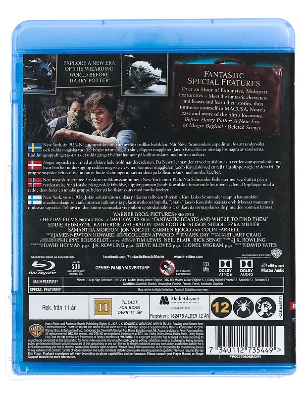 Fantastic Beasts and where to find them - Blu-ray - Blu-ray-levyt - 10105430843 - 1