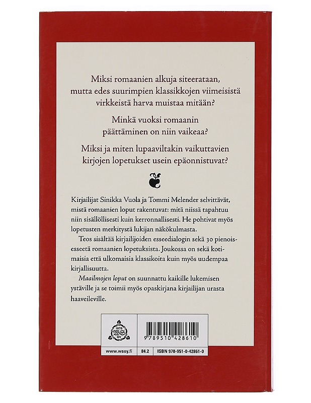 Maailmojen loput : kirjoituksia romaanitaiteesta - Vuola, Sinikka - Historiakirjat - 10105430977 - 1