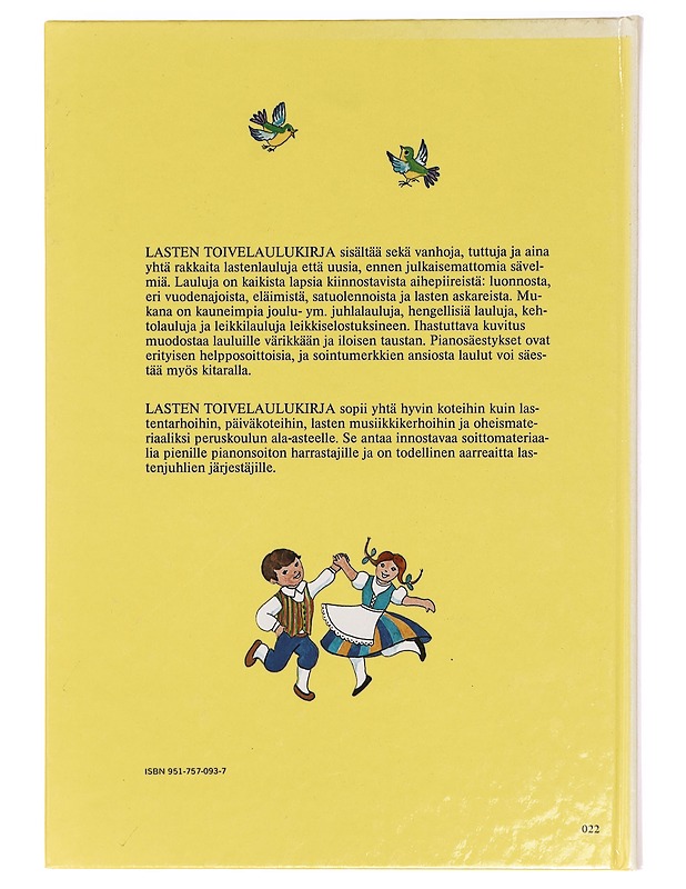 Lasten toivelaulukirja - Ahokas, Liisa - Musiikki- ja elokuvakirjat - 10105431016 - 1