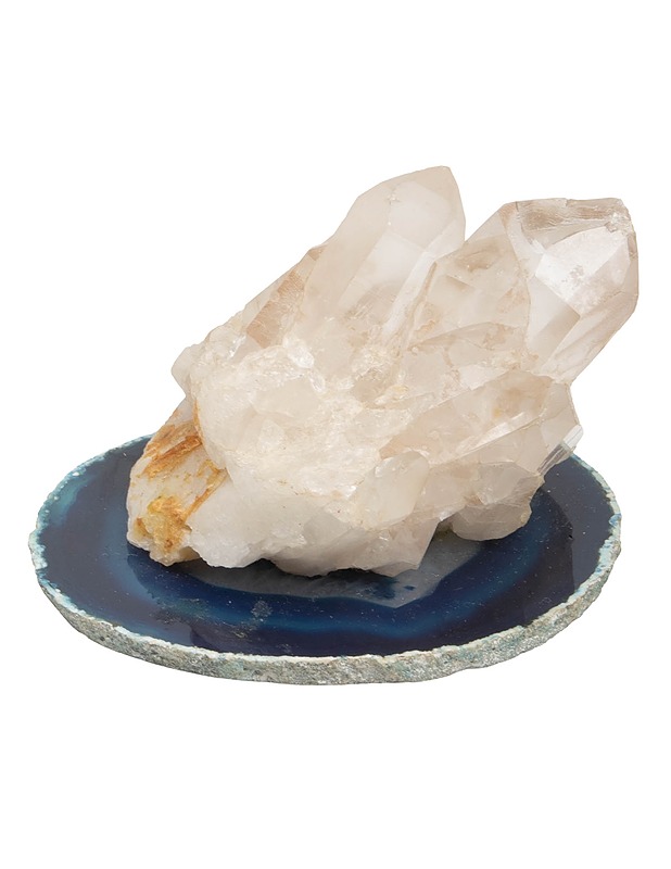 Kvartsikristalliklusteri akaattialustalla - Koriste-esineet - 10105431281 - 1