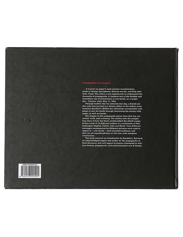 Paper war : nazi propaganda in one battle, on a single day Cassino, Italy, May 11, 1944 - Bytwerk, Randall L. - Historiakirjat - 10105431354 - 1