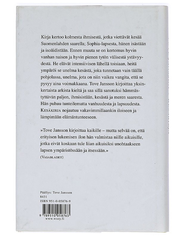 Kesäkirja - Jansson, Tove - Romaanit ja novellit - 10105431607 - 1