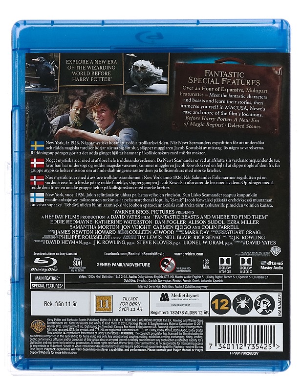 Fantastic Beasts and where to find them - Blu-ray - Blu-ray-levyt - 10105431710 - 1