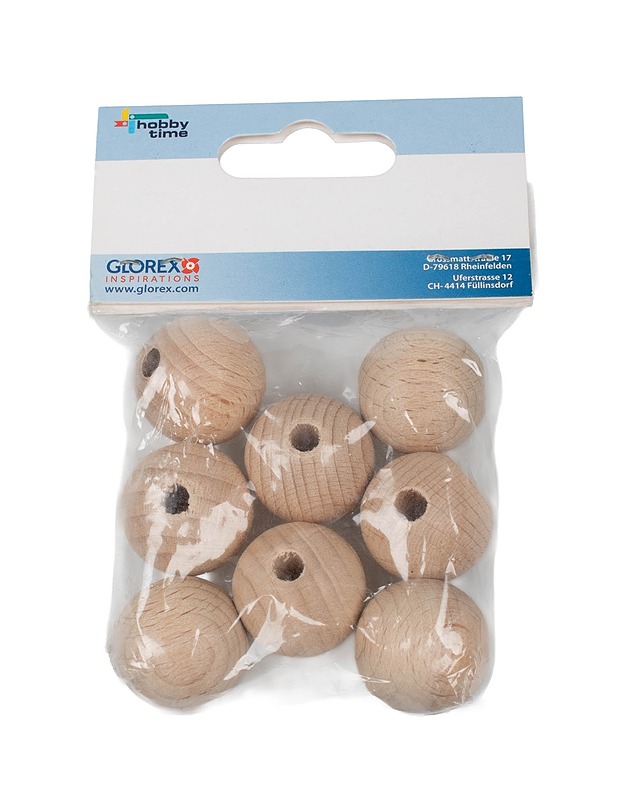 Puuhelmet, 8 kpl - 1 pussi - Askartelu - 10105431825 - 0