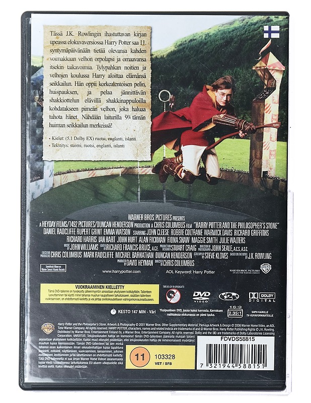 Harry Potter Ja Viisasten Kivi - DVD - DVD-elokuvat - 10105432161 - 1