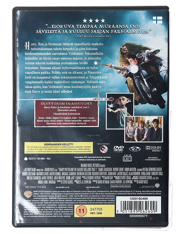 Harry Potter Ja Kuoleman Varjelukset osa 1- DVD - DVD-elokuvat - 10105432207 - 1