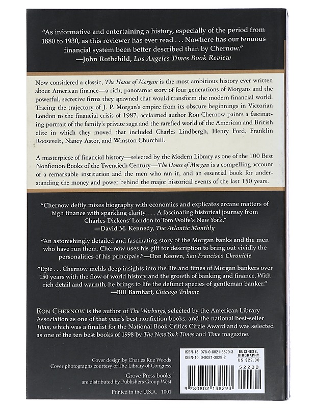 The House of Morgan. An American Banking Dynasty and The Rise of Modern Finance - Ron Chernow - Tietokirjat - 10105432239 - 1