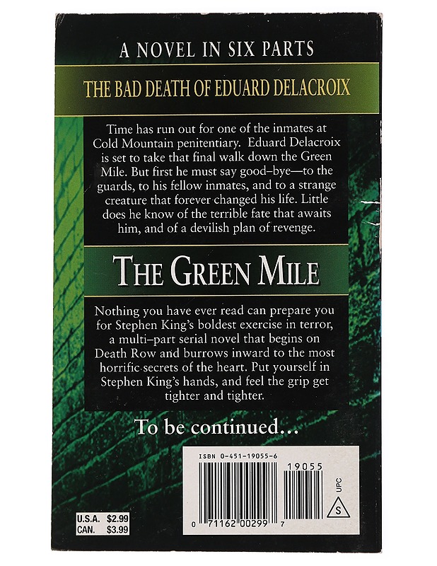Green Mile part 4 : The Bad Death of Eduard Delacroix - King, Stephen - Jännitys ja dekkarit - 10105432604 - 1