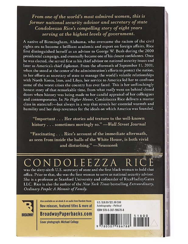 No Higher Honor. A Memoir of My Years in Washington - Condoleezza Rice - Elämäkerrat ja muistelmat - 10105432646 - 1