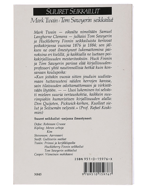 Tom Sawyerin seikkailut - Twain, Mark - Nuorten kirjat - 10105432640 - 1