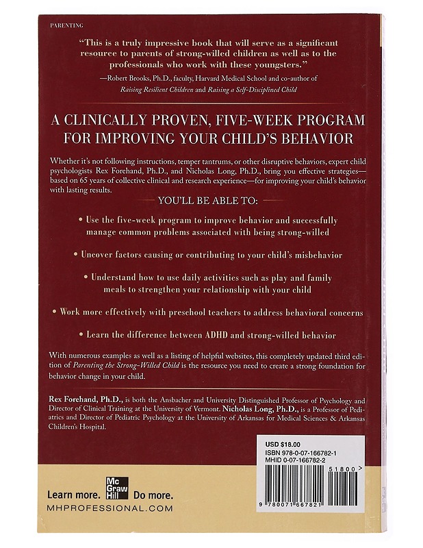 Parenting the Strong-Willed Child - Rex Forehand and Nicholas Long - Tietokirjat ja oppaat - 10105432838 - 1