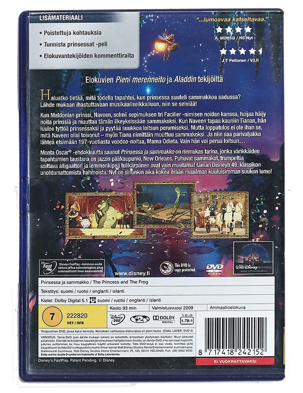 Prinsessa Ja Sammakko - DVD - DVD-elokuvat - 10105432872 - 1