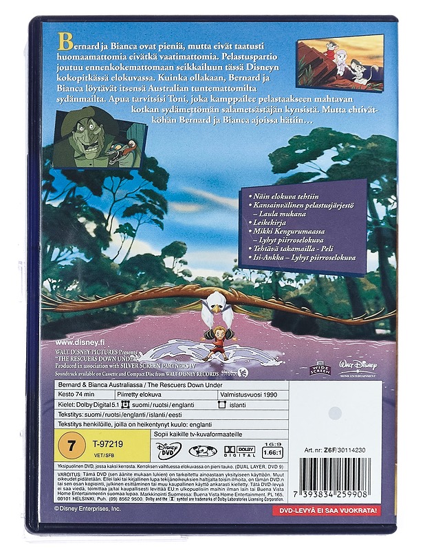 Bernard ja Bianca Australiassa - DVD - DVD-elokuvat - 10105432973 - 1
