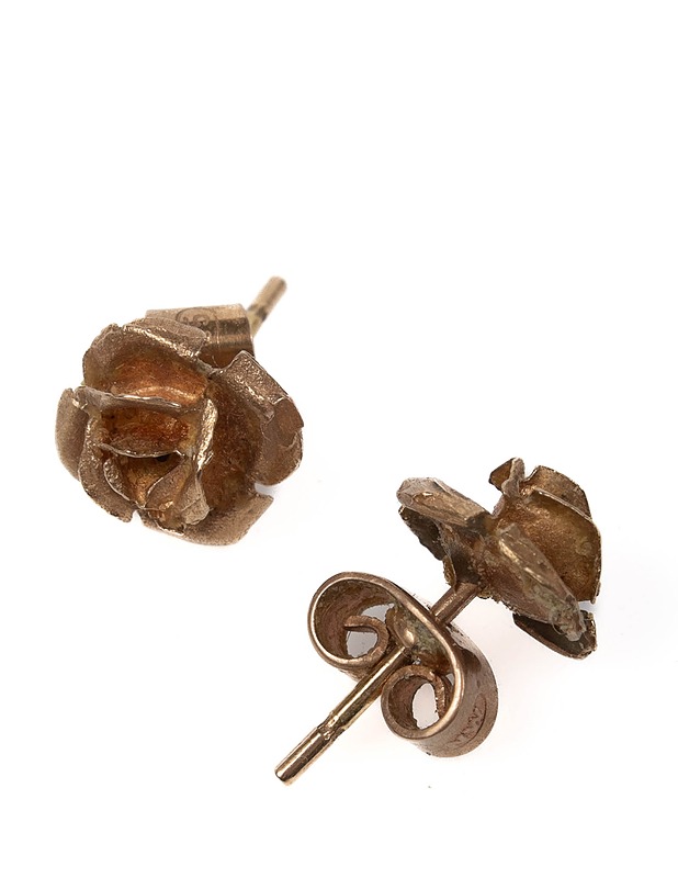 Ruusu nappikorvakorut - kultaa - Korut - 10105432980 - 0