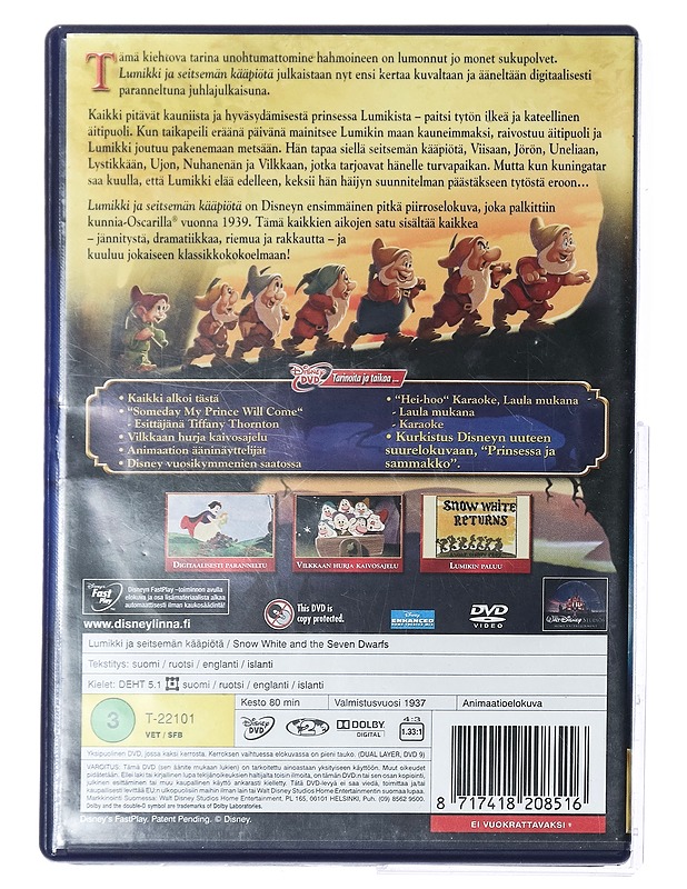 Lumikki ja seitsemän kääpiötä - DVD - DVD-elokuvat - 10105432997 - 1