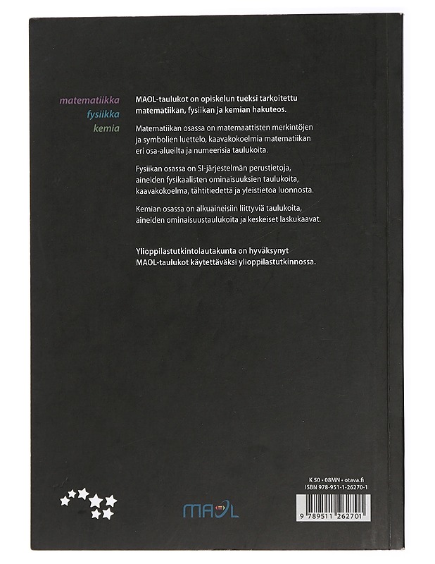 MAOL-taulukot : matematiikka, fysiikka, kemia - Seppänen, Raimo - Tietokirjat ja oppaat - 10105433097 - 1
