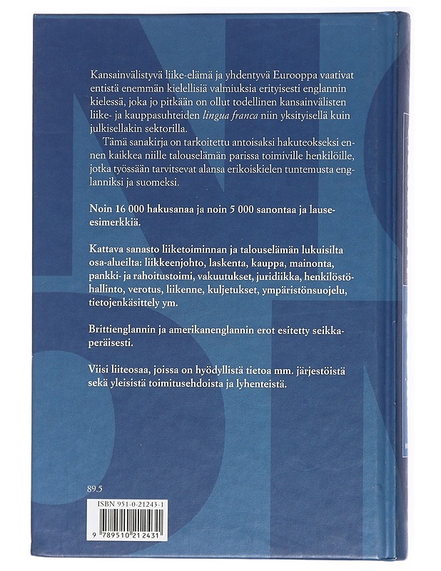 Englanti-suomi : liikekielen sanakirja - Louhiala-Salminen, Leena - Tietokirjat ja oppaat - 10105433123 - 1