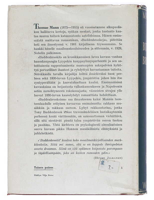 Buddenbrookit : erään suvun rappeutumistarina - Mann, Thomas - Romaanit ja novellit - 10105433175 - 1