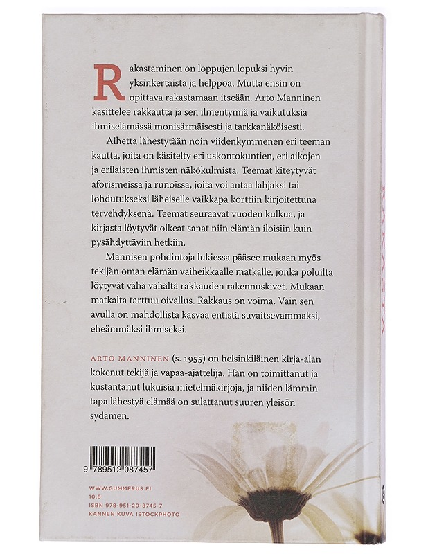 Rakasta : aforismeja, runoja ja pohdintoja vuoden jokaiselle kuukaudelle - Manninen, Arto - Kirja lahjaksi - 10105433220 - 1