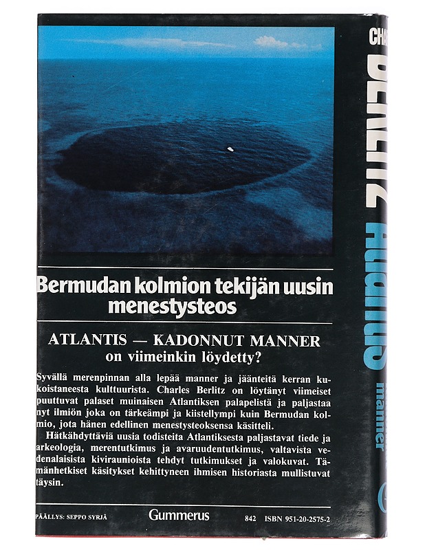 Atlantis, kadonnut manner - Berlitz, Charles - Historiakirjat - 10105433296 - 1