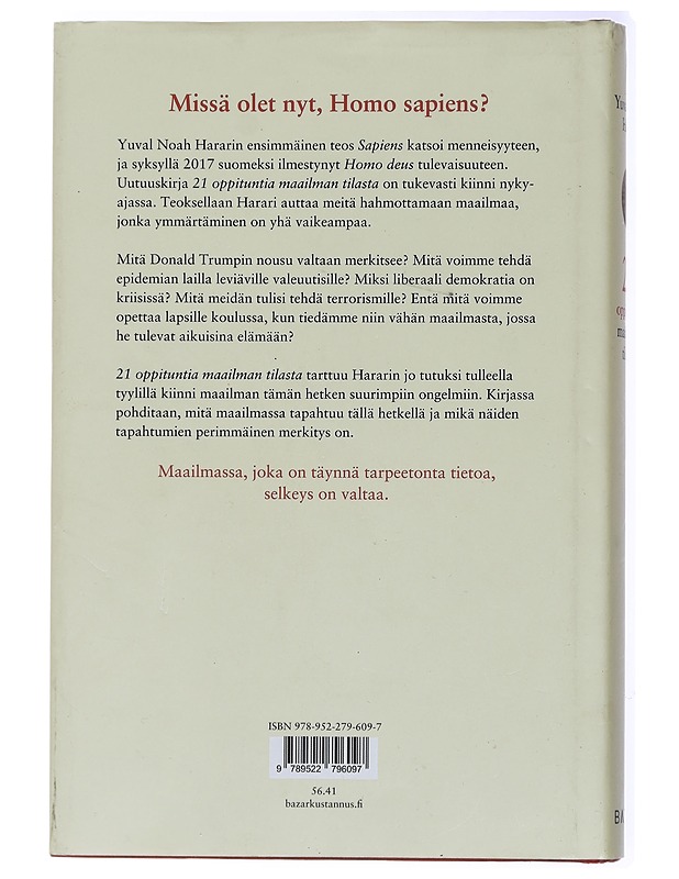 21 oppituntia maailman tilasta - Harari, Yuval Noah - Tietokirjat ja oppaat - 10105433441 - 1