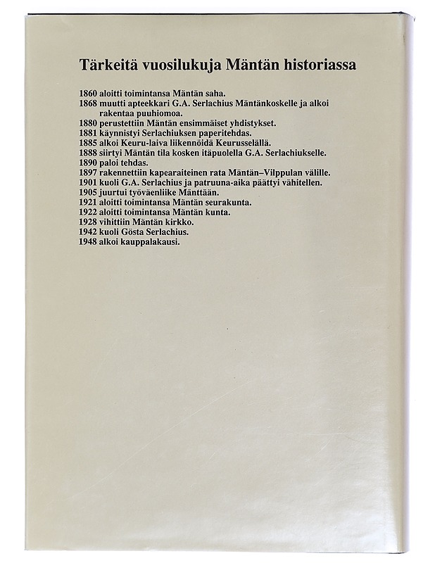 Mäntän historia 1860-1947 - Mönkkönen, Mauri - Historiakirjat - 10105433774 - 1