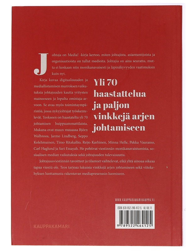 Johtaja on media! - Jukka Saksi - Harrastekirjat - 10105433800 - 1