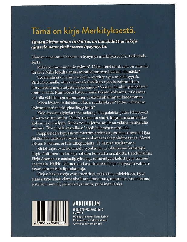 Merkityksen kokemus : näkemyksiä ja kysymyksiä - Aaltonen, Tapio - Harrastekirjat - 10105433818 - 1