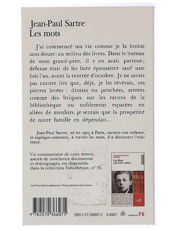Les mots - Jean-Paul Sartre - Tietokirjat ja oppaat - 10105434095 - 1