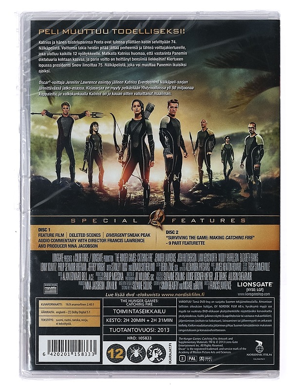 Nälkäpeli: vihan liekit - DVD - DVD-elokuvat - 10105434103 - 1