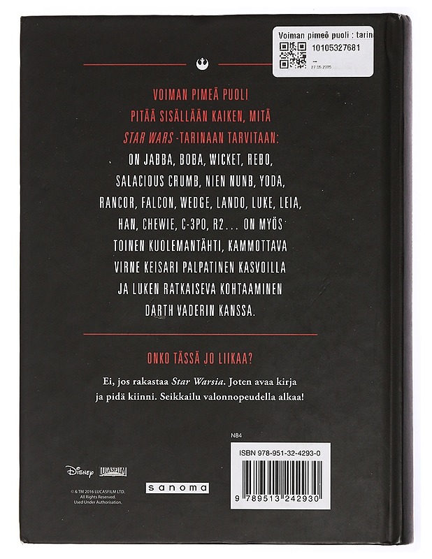 Voiman pimeä puoli : tarina elokuvasta Star Wars: Jedin paluu - Angleberger, Tom - Fantasia- ja scifi - 10105434223 - 1