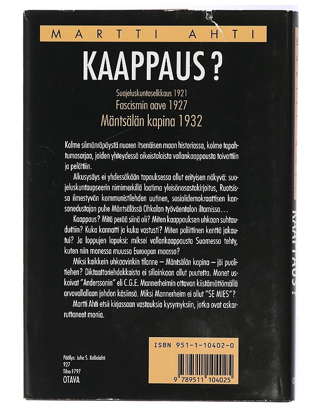 Kaappaus? - Ahti, Martti - Historiakirjat - 10105434324 - 1