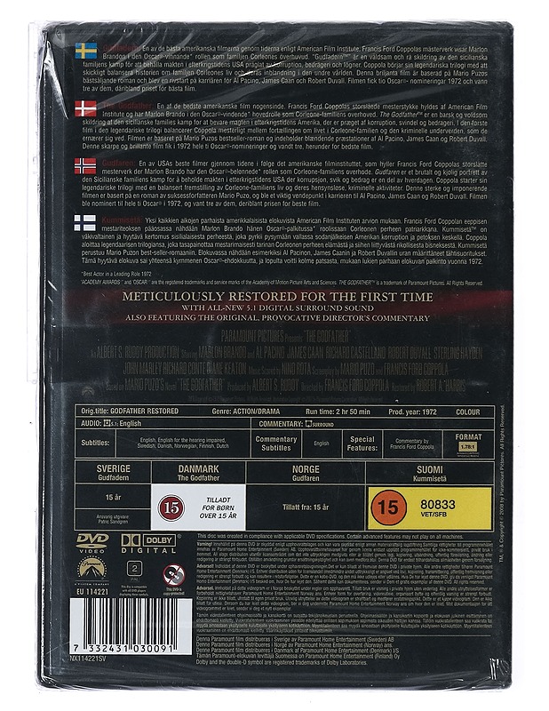 The Godfather - DVD - DVD-elokuvat - 10105434327 - 1