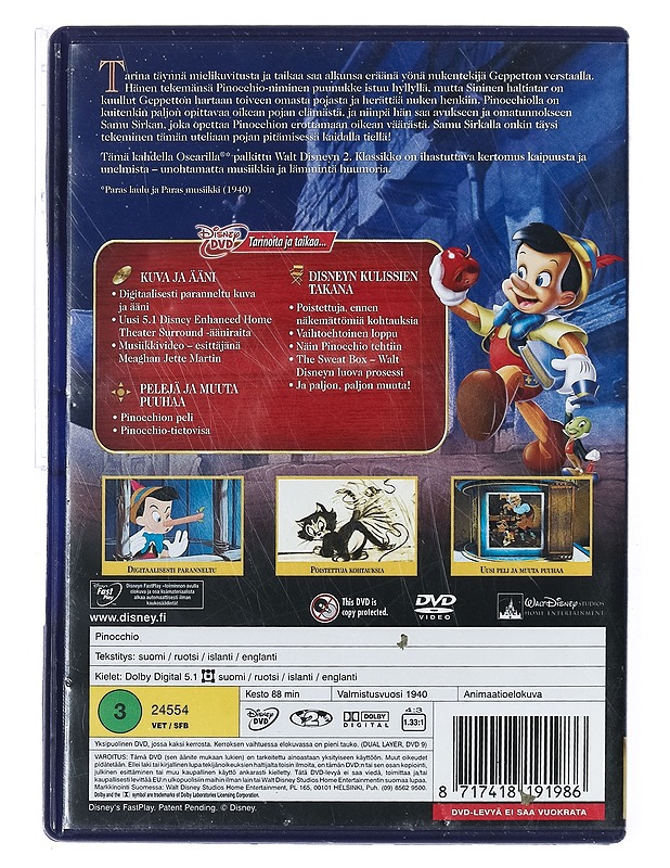 Pinocchio - DVD - DVD-elokuvat - 10105434389 - 1