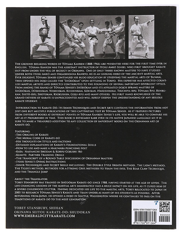 Introduction to Karate-Do : It's Inner Techniques and Secret Arts - Toyama Kanken - Tietokirjat ja oppaat - 10105434402 - 1