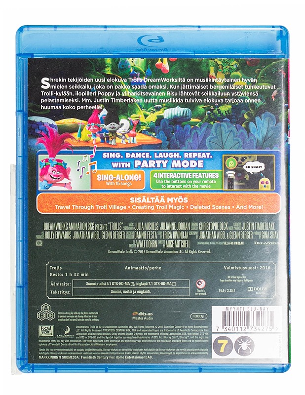 Trolls - Blu-ray - Blu-ray-levyt - 10105434419 - 1